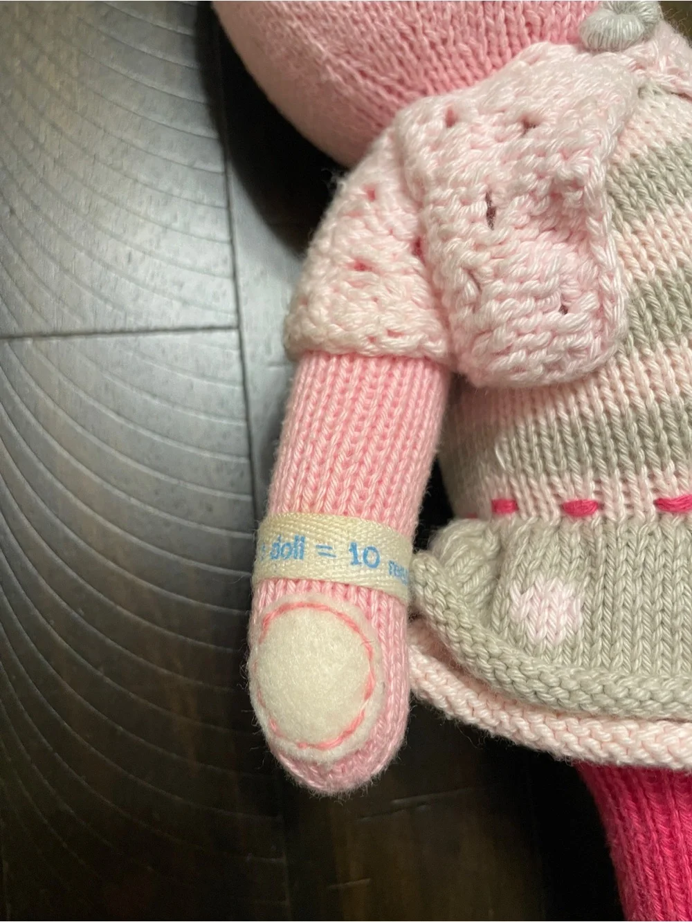 Handcrafted Pink Bunny Knit Doll - Plush Dress-Up Toy